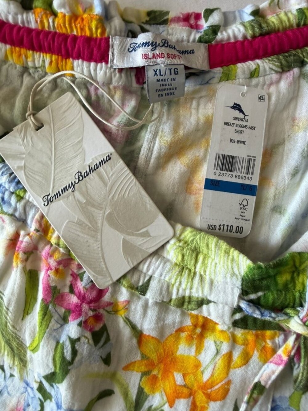 Tommy Bahama Women's XL Breezy Blooms Island Cotton Gauze Easy Shorts Floral - Picture 8 of 8